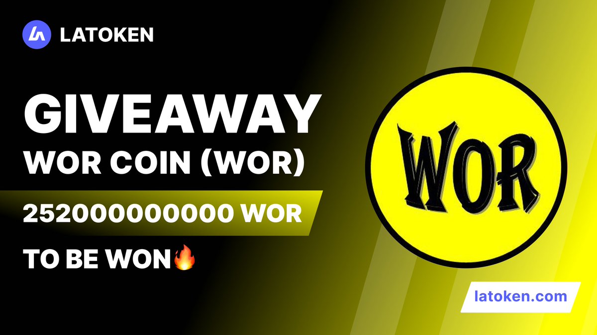 Latoken_cex's tweet photo. 🏆 $3000 WORCOIN (WOR) Giveaway on #LATOKEN  

🔥 500 Winners.
✅ Complete all tasks and qualify for the #Giveaway  
📲 Tag 5 Friends and Share.
⏰ March 17, 2023 - March 23, 2023.

JOIN GIVEAWAY👉 https://t.co/cU6DrT3KzD https://t.co/i3MjtvcFfW