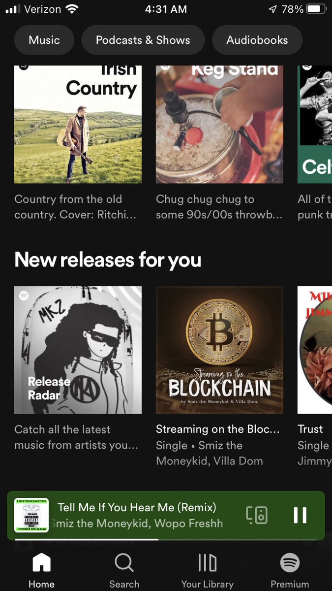 #NewReleasesForYou on @spotify #ReleaseRadar “I’m Streaming On The @blockchain “ by @smizthemoneykid aka @CryptokidSmiz & @illava aka @VMetaMan aka @officeboysny powered by @OnChainMusic & @OBNYRadio #WelcomeToTheRadioRevolution #24HoursInTheOffice #WeWorking #ImSoIndie 🫡