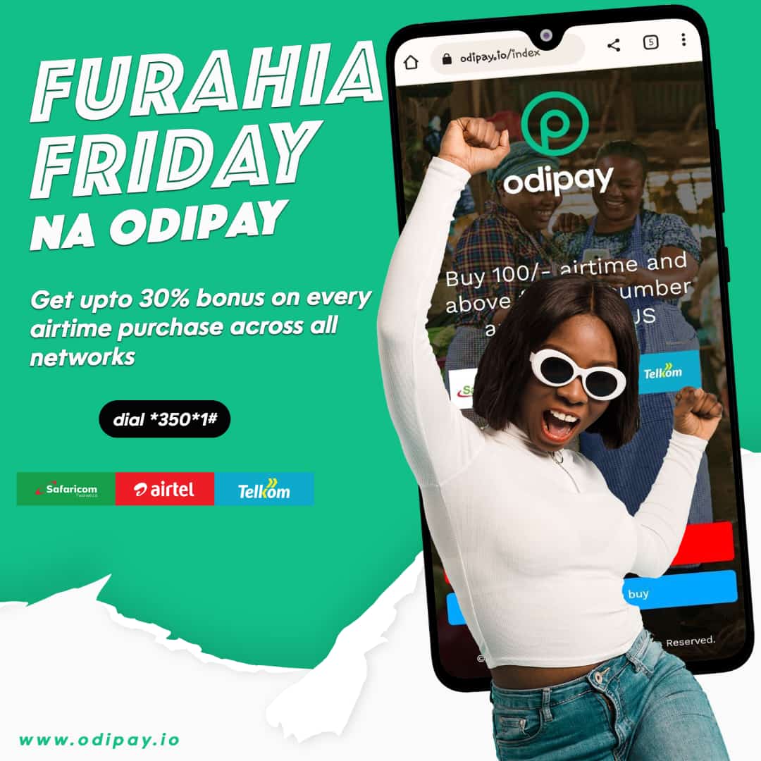OdiPayKe's tweet photo. It's Furahiday. Form yako ni gani? Amazing bonuses on airtime purchase courtesy of #OdiPay. Dandia form kabla sherehe ianze!
https://t.co/Vd5xZfZkk8

|#OdiPayNdioForm| |#safaricom| |#Airtel5G| |#TelkomChatBundles| |#BonusAirtime| |Maandamano| |CAS| |Millicent Omanga| |Kalenjins| https://t.co/rvp1t7XhKi