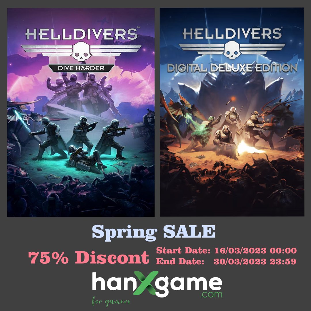 hanxgamecom's tweet photo. HELLDIVERS™ Extreme is a co-op two-control shooter.
INCLUDED IN THE PACKAGE:

HELLDIVERS™ Dive Harder Edition
HELLDIVERS™ - Commando Pack
HELLDIVERS™ - Defender Pack
HELLDIVERS™ - Demolitionist Pack
HELLDIVERS™ - Entrenched Pack
HELLDIVERS™ - Hazard Ops Pack
HELLDIVERS™ - Pilot Pack
HELLDIVERS™ - Pistols Perk Pack
HELLDIVERS™ - Precision Expert Pack
HELLDIVERS™ - Ranger Pack
HELLDIVERS™ - Specialist Pack
HELLDIVERS™ - Support Pack
HELLDIVERS™ - Terrain Specialist Pack
HELLDIVERS™ - Vehicles Pack
HELLDIVERS™ - Weapons Pack

HELLDIVERS™ is a hardcore co-op, twin stick shooter. As part of an elite force called HELLDIVERS, players must work together to protect SUPER EARTH and defeat humanity's enemies in a fierce intergalactic war.

⚡HELLDIVERS™ DİGİTAL DELUXE EDİTİON
⚡HELLDIVERS™ Dive Harder Edition

at https://t.co/Xl4eum7slf!

✓Fastest Delivery for Your Purchases
✓ One Click Safe Shopping

#hanx #hanxgame #cdkey #thewalkingdead #dlc #game #instagram #facebook #gaming #pcgaming #instagaming #evertried #onlinegaming #gamingmemes #gaminglife #gamingcommunity #gamingsetup #gamingpc #helldivers #playstation #diveharder