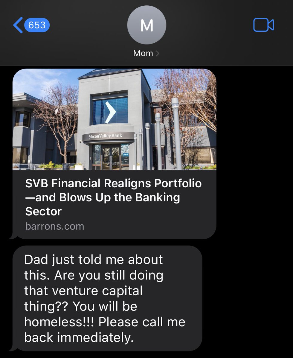 My mom just found out about SVB 😭