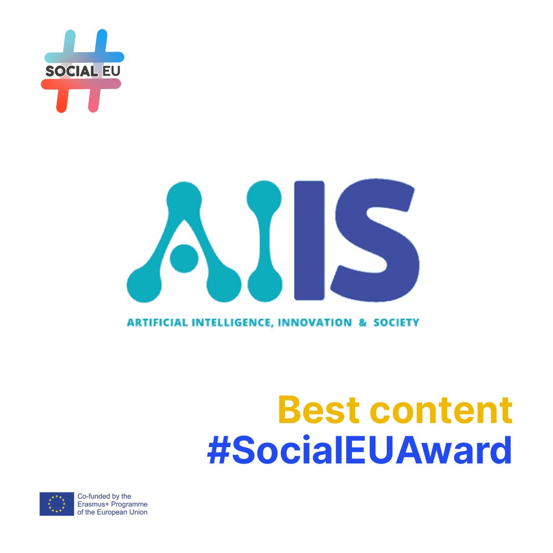 And the selected for the Best Content is…🥁🥁@AIISerasmusplus 🎉🏆 Image and text perfectly combine, especially to synthesize data and results in infographics for Twitter. Icing on the cake, the perfect hashtags and emojis.#SocialEuAward2022 #SocialEu #AIIS