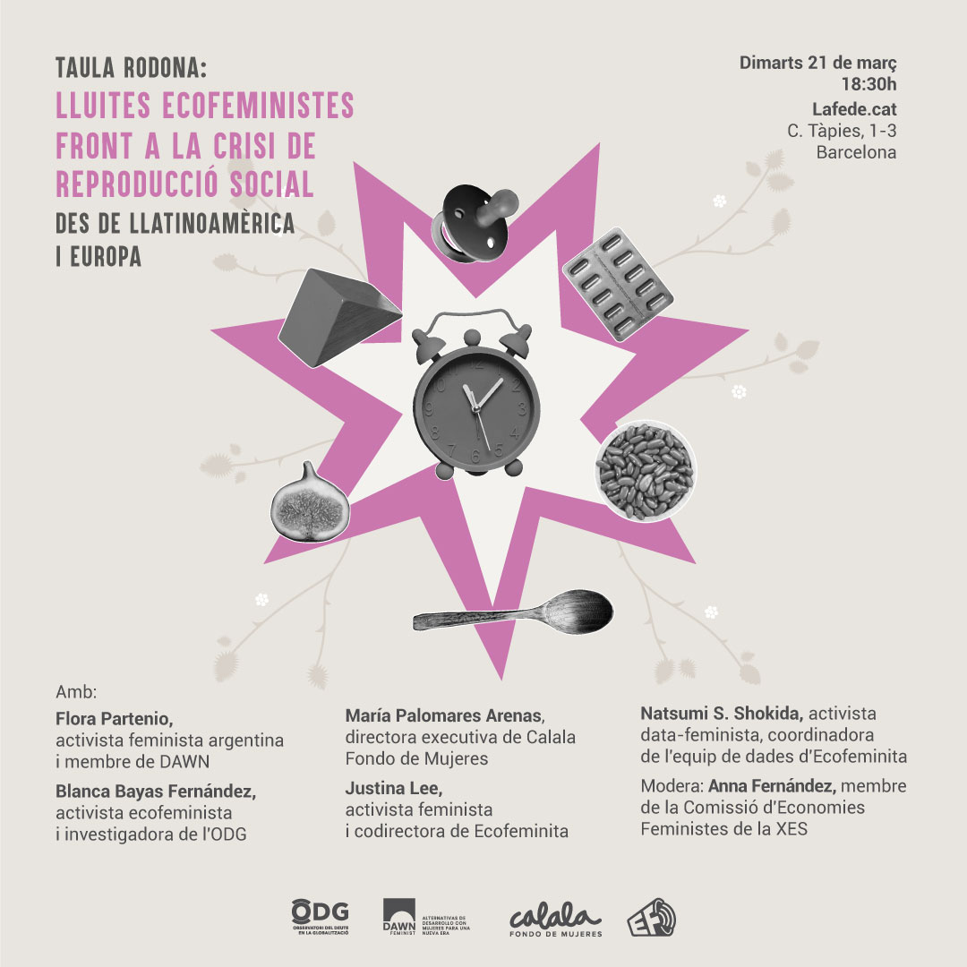 twitt_odg's tweet photo. ❔Què implica la crisi de la reproducció social? Com pensem les necessàries transiciones ecofeministes?

En parlarem amb @DAWNfeminist @calalafondo @EcoFeminita 👇🏽

🗓️Dimarts 21, a les 18.30
📌c/ Tàpies 1-3, Barcelona (LaFede)

#ecofembcn 

🙋🏽‍♀️Inscripcions https://t.co/j9psiznb0b https://t.co/1D2pV6wptA