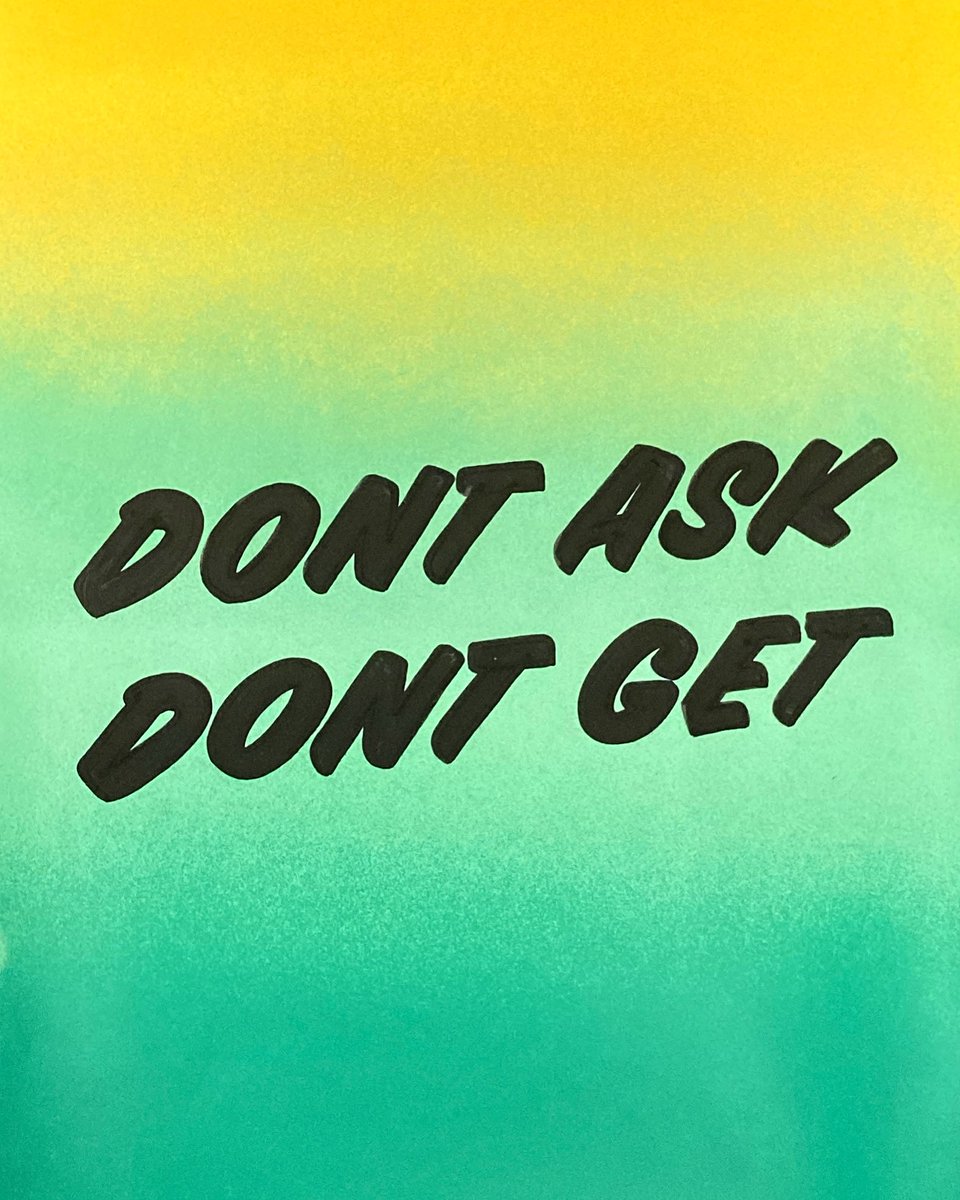 everydayphrase_'s tweet photo. #dontaskdontget A hand painted phrase everyday

#inspirational #quote #art #funny #print #original #handpainted #signwriting #font #everydayphrase #quoteoftheday #spraypaint #graffiti #saying #artforsale #artist #everyday #daily #alwayshandpaint #typography #colourscheme https://t.co/YGdXTHeL2X