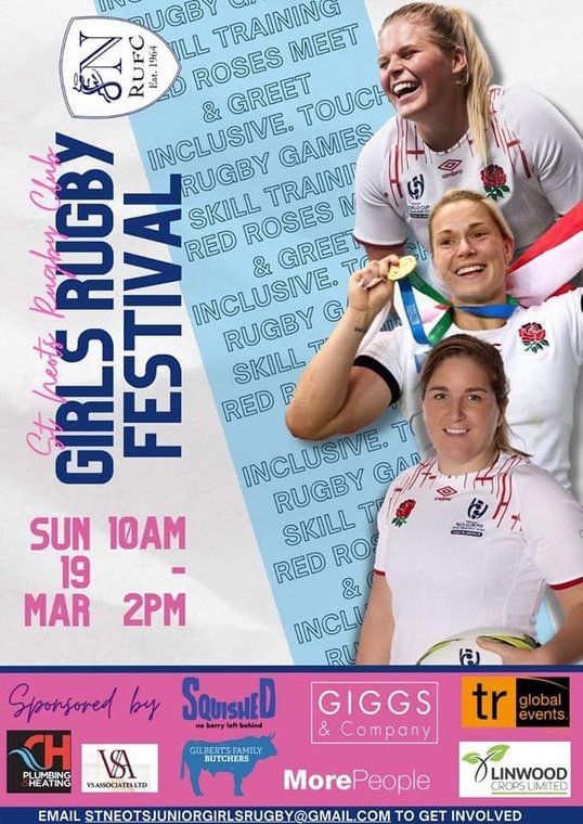 Junior Girls Festival This Sunday - 19th March #Pitchero
stneotsrugbyclub.com/news/junior-gi…