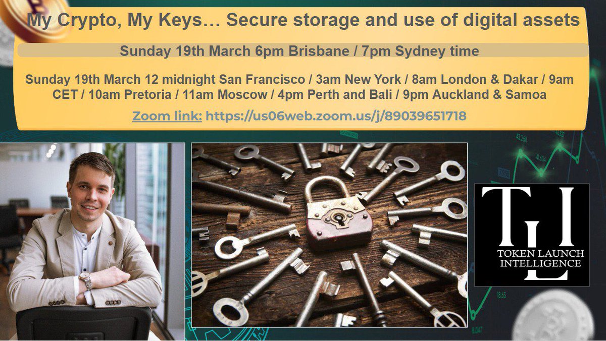 CryptoMania_19's tweet photo. 🐳🐳🐳 
We are very happy to announce this week’s topic for our zoom on Sunday!

🔑🔑🔑“My Crypto, My Keys… Secure storage and use of digital assets” 🔑🔑🔑 

Sunday 19th March 6pm Brisbane / 7pm Sydney time 🐳 🐳 🐳 

Language: English 🇬🇧

💻 Zoom link:
https://t.co/2XSoLQoorh https://t.co/60RqnRVVqm