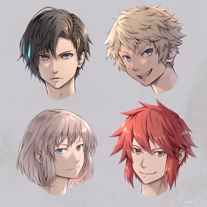 習作 以前描いた絵のリファイン。男キャラももっと描けるようになりたいなぁ#創作 