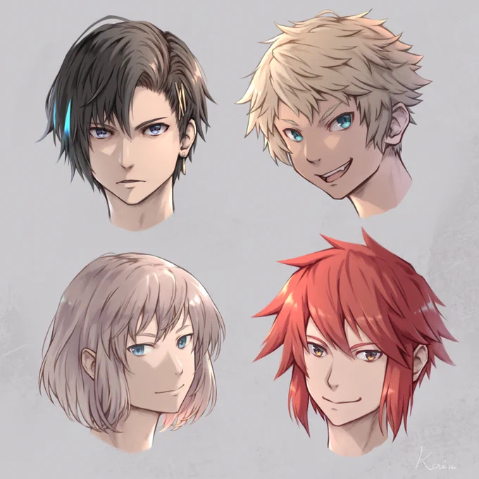 習作 以前描いた絵のリファイン。男キャラももっと描けるようになりたいなぁ#創作 