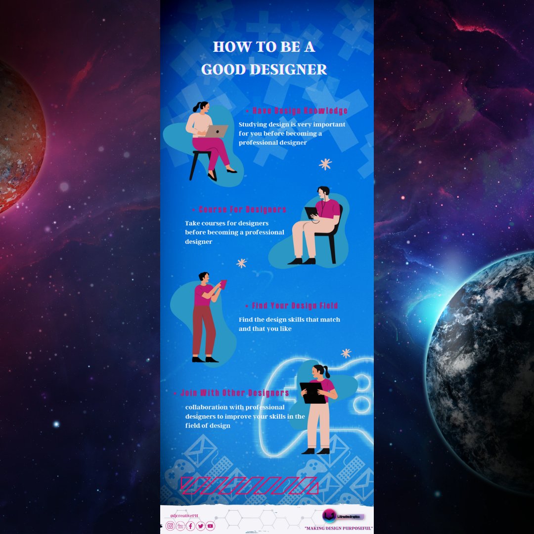 ljcreativePH's tweet image. Being a good graphic designer you follow this infographic, And important to all is you are passionate about what you are doing, You always strive to improve your skill and learn more.

Facebook: bit.ly/ljcreativePH_FB

#DigitalJobsPH
#GraphicsDesignPSDandAI