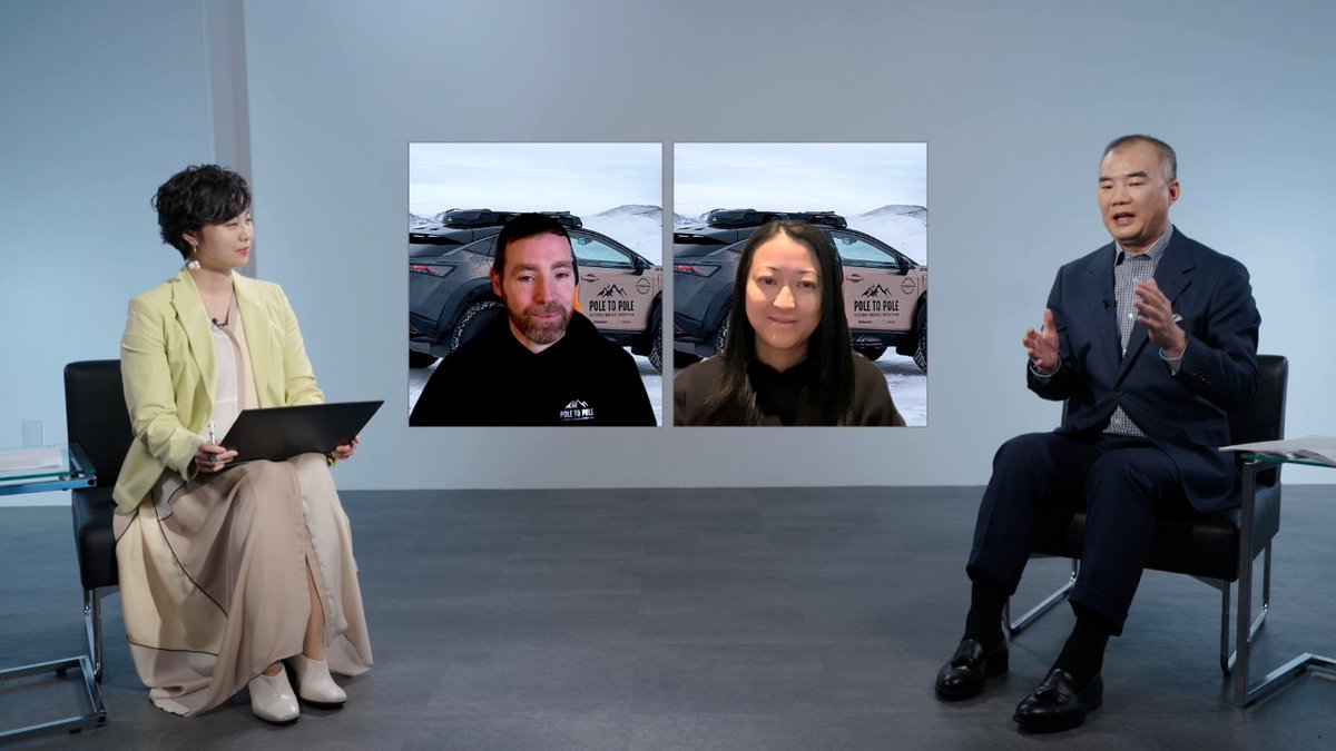 NissanMotor's tweet photo. Recently, the @PoletoPoleEV team shared their biggest challenge yet➡️a world-first expedition from the magnetic North Pole to the South Pole🌎and their mindset to overcome💡
Former astronaut Soichi Noguchi joined to share about challenges in space. Watch➡️ https://t.co/ECw6bb7N0u https://t.co/wctzwXHvoA