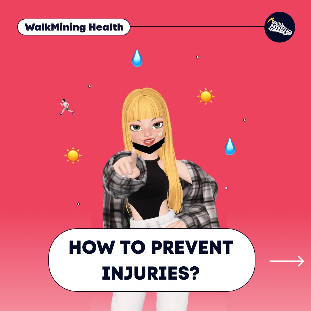 WalkMining's tweet photo. ๐ฅ This Week's #WalkMiningHealth
Do you remember why we get injured while running or walking? In today's WalkMining Health, we'll be discussing "how to prevent injuries during a workout."
#WalkMining #FitnessTips #M2E
โ๏ธ https://t.co/vtcL0g3ux1 https://t.co/T2QsRMuhCr