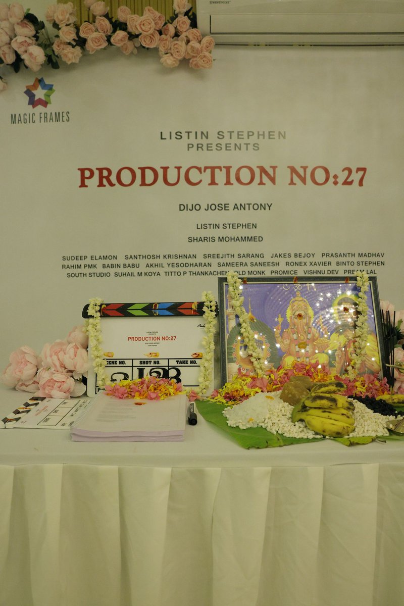 magicframes2011's tweet photo. Nivin Pauly 43 Pooja ✨🎉
Magic Frames Production No 27 🥰
#NP43 #MagicFrames27 #NivinPauly #DijoJoseAntony #SharisMohammed #JakesBejoy #MagicFrames #ListinStephen #SanthoshKrishnan #SreejithSarang #SameeraSaneesh #RonexXavier #SuhailMKoya https://t.co/Yxiu22IQap