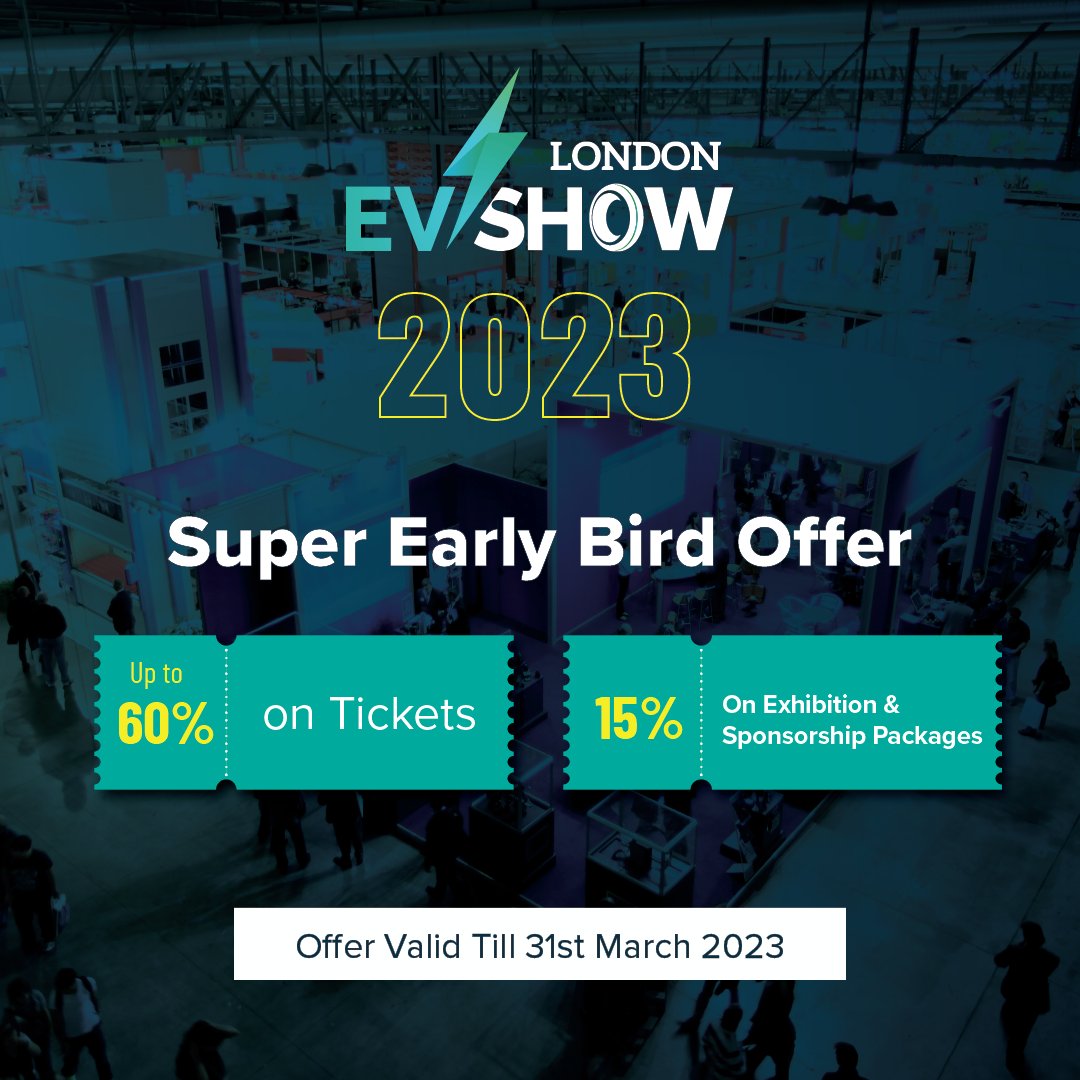 londonevshow's tweet photo. 𝗦𝘂𝗽𝗲𝗿 𝗘𝗮𝗿𝗹𝘆 𝗕𝗶𝗿𝗱 𝗢𝗳𝗳𝗲𝗿 expires soon!

With only 2 weeks left until the offer ends, now is the perfect time to secure your spot and join the premier most #eMobility expo &amp; conference in the UK. 

Register today at https://t.co/NrAAaMGMUE.

#londonevshow #levs23 https://t.co/JwHkxbDNlf