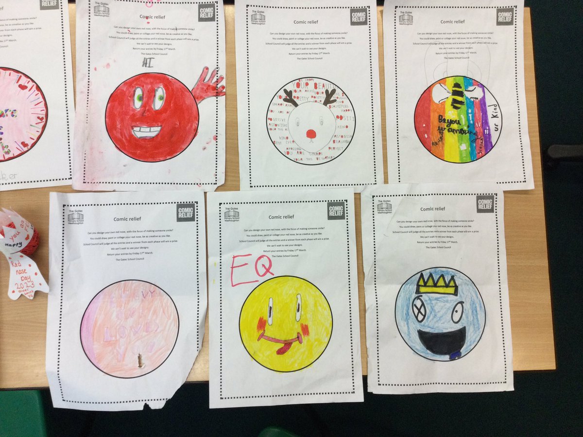 GatesStarlings's tweet photo. As part of Comic Relief, children were asked to design their own red nose, with the focus of making someone smile! Look at all of our fantastic entries! @comicrelief @Gatescouncil #TheGatesSMSC https://t.co/k4a9j3Puag