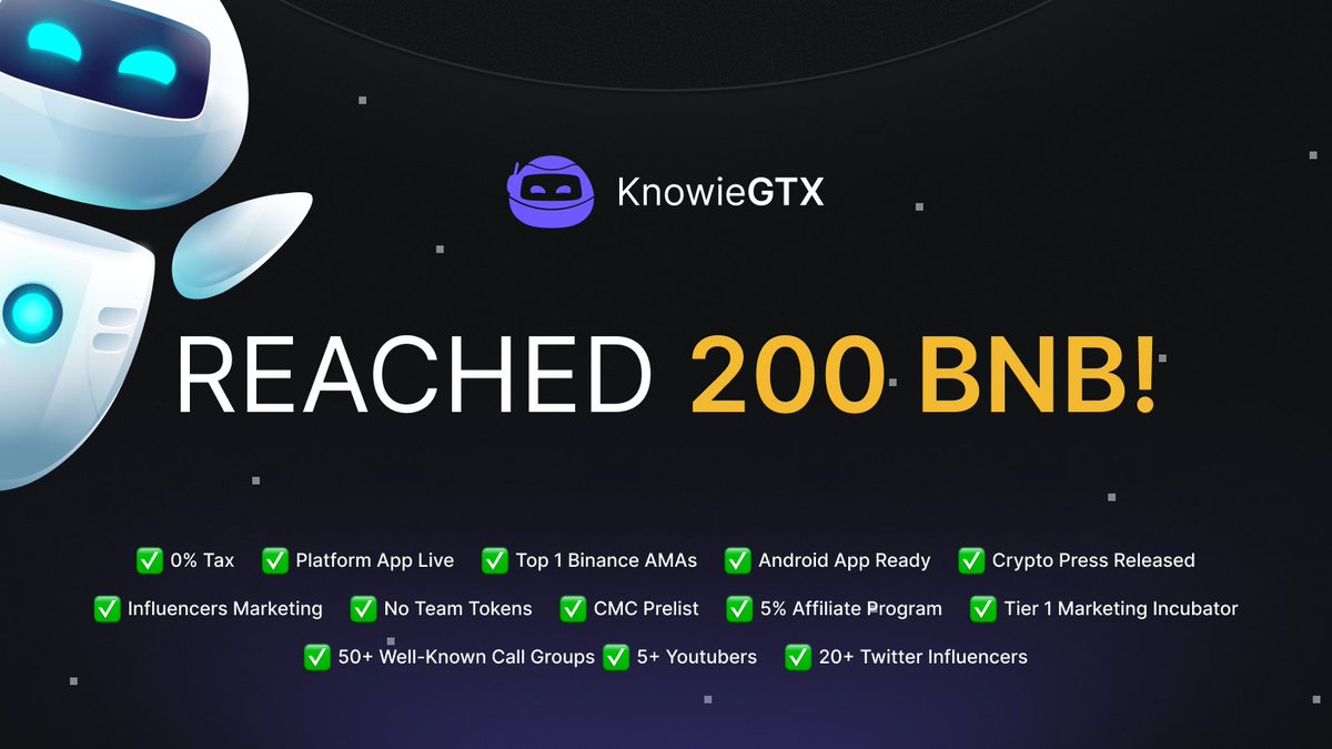 KnowieGTX ZERO Tax Fairlaunch 200 BNB (4X SC) Reached Trending #1 🚀

🚀 Fairlaunch: pinksale.finance/launchpad/0xBa…