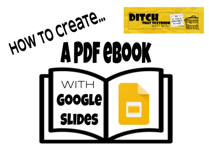 jmattmiller's tweet photo. How to create a PDF ebook 📒 with Google Slides

➕ PLUS a link to 5 FREE ebooks (including the NEWEST edition of the Educator's Guide 📗 to Flipgrid!)

https://t.co/mgItrCWesH #Ditchbook https://t.co/oGokJAPf5J
