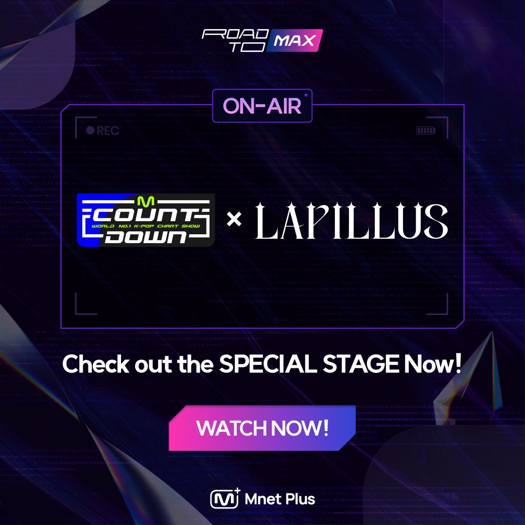 mnetplus's tweet photo. [#ROAD_TO_MCD]@offclLapillus 
ROAD TO M COUNTDOWN
6th Winning artist,
Special stage D-DAY🎵

M COUNTDOWN will start in 30 minutes!
Check out the #Lapillus😻

#ROAD_TO_MAX #Mnetplus #엠넷플러스 #라필루스 https://t.co/C9XknkAhs5