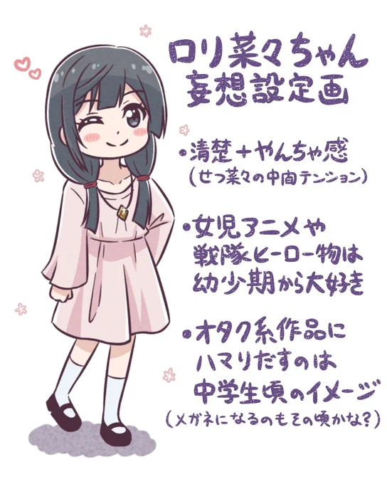 【ロリ菜々ちゃん 妄想設定画】 アニガサキ本編でもにじよんあにめーしょんでもせつ菜の幼少期描写がないのはなんでや……供給がないなら自分で描けば良いじゃない#lovelive #虹ヶ咲 #中川菜々 #優木せつ菜 