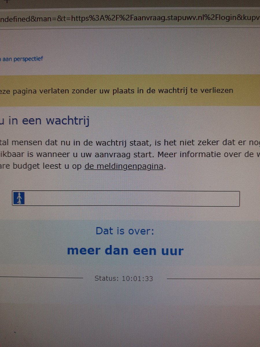#stapbudget ready....set.....wachtrij.....#herkansing. Meer dan een uur, budget straks waarschijnlijk op. Daar sta je dan met je goed gedrag.
