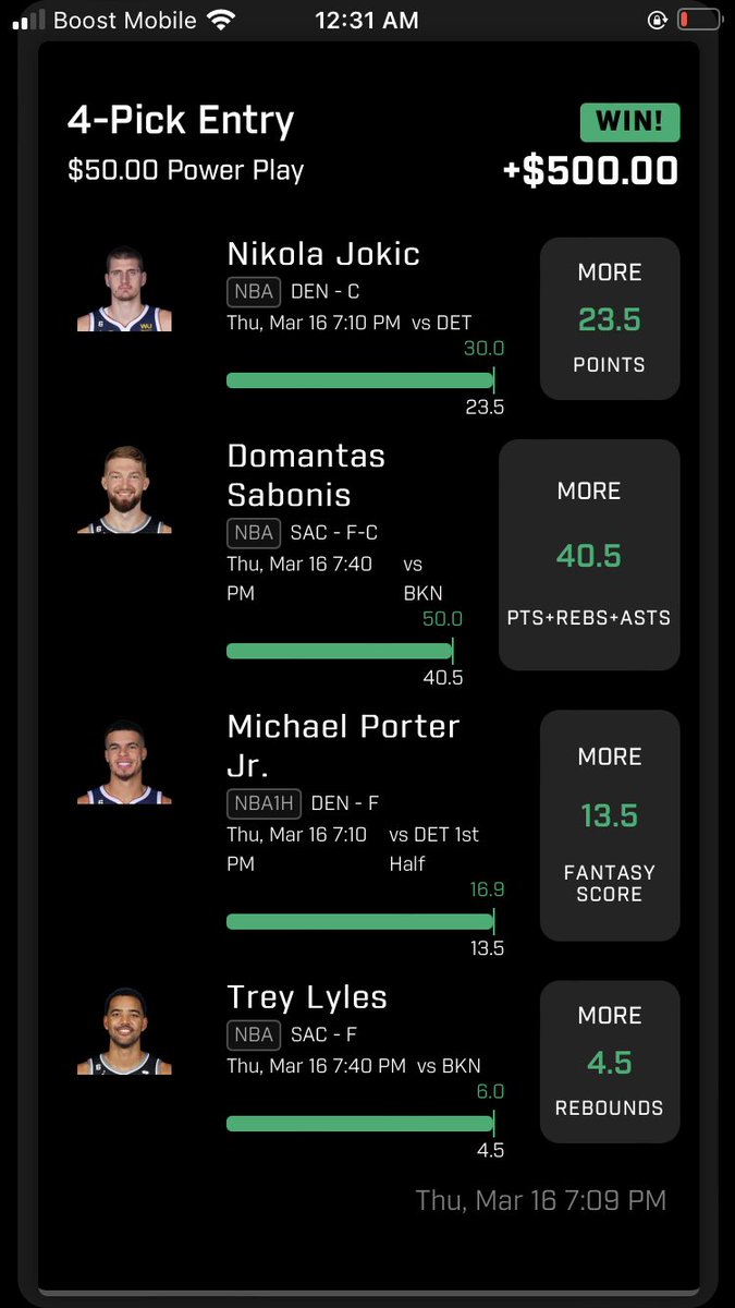toni_valli's tweet photo. Another one!!! @PrizePicks at some point you will tap in for the locks #PrizePicks https://t.co/bJPiVGzqqX