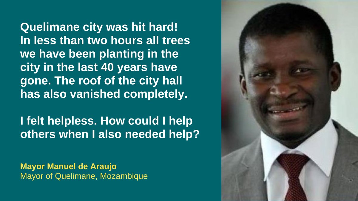OUR URGENT APPEAL:
We'd like to make a heartfelt call for support regarding the dire situation in Mozambique.

We've established a Cyclone Relief Fund for our long-standing <a href="/ICLEI/">ICLEI</a> member city, Quelimane.

"I tried in vain."
- Mayor <a href="/alculete1970/">Manuel de Araujo</a>

More:
mailchi.mp/iclei/appeal-d…