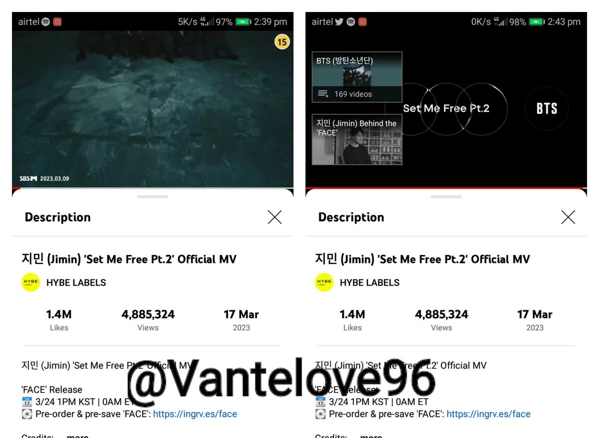 Vantelove96's tweet photo. CHALLENGE:
#SetMeFreeMV
#SetMeFreePt2
#Jimin_FACE
If you got tagged, you must QRT this with your SS Streaming on YT don't break this chain and tag 7 moots
@SnowMasha_Bts7
@FairylightMela7
@ThiliniNeth
@parklve
@k7hfiles
@BTS4everr7
@JeonLife93 https://t.co/PxPoE9zlLT