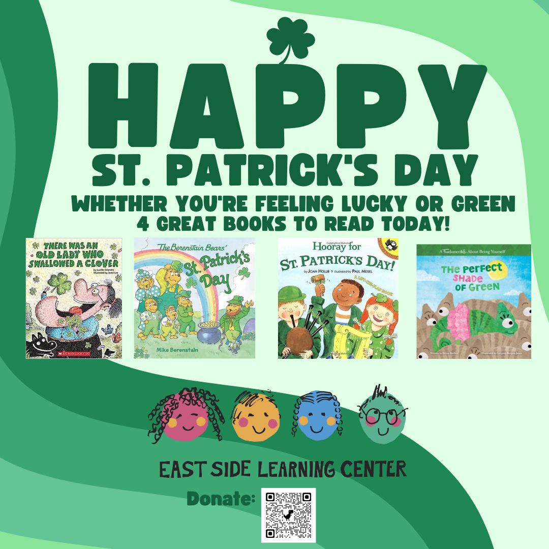 EastSideLC's tweet photo. Feeling green? Here's some great children's books to celebrate the day! #green #lucky #StPatricksDay2023 https://t.co/0TXL9FSXoq