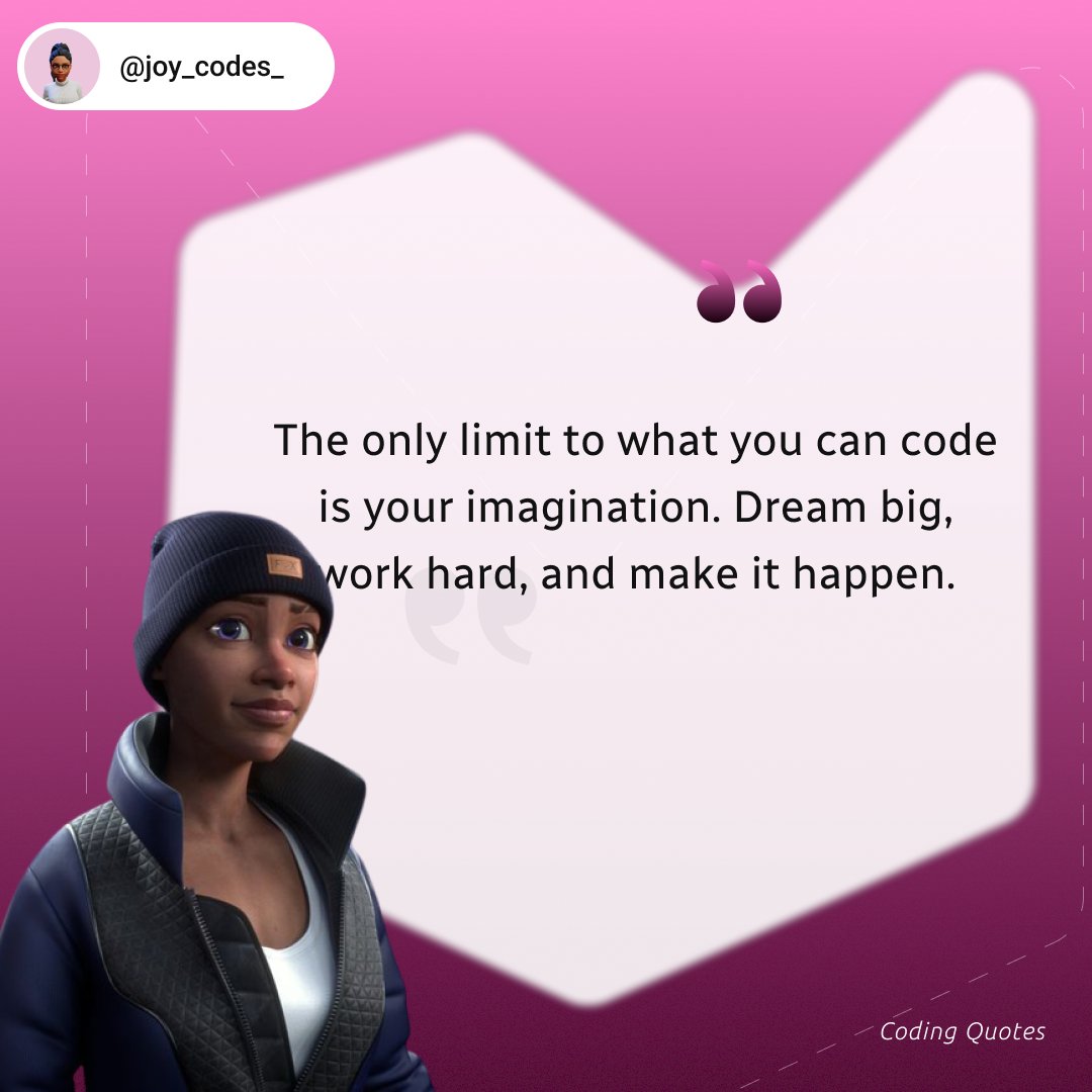 Joy33676407's tweet image. Coding quote 701
👉Follow and connect with Joy Ehiedu for more coding related content
Turn on the post notifications for daily updates 🔔
#coding #codingquotes #futterdeveloper #flutter #codinglife #codingcommunity #codingtips