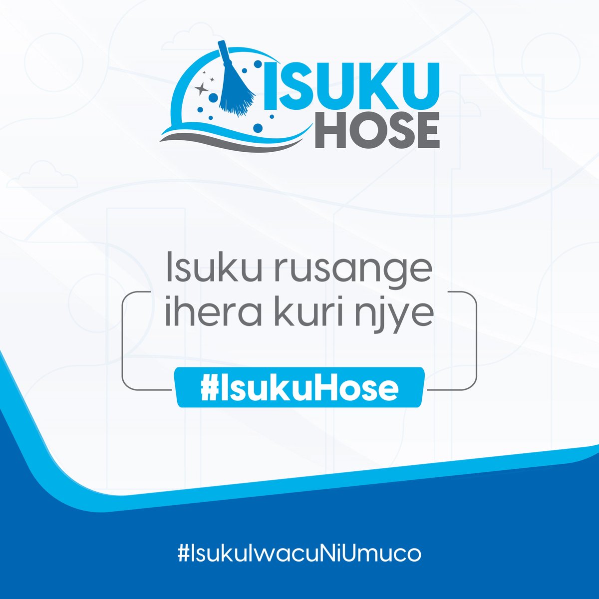 Guverinoma y'u Rwanda iributsa Abaturarwanda bose ko ari inshingano ya buri wese kwita ku isuku:
ku mubiri,
mu kanwa,
aho dutuye,
aho tugenda,
mu bwiherero,
n'aho dukorera.

Ni inshingano yawe kandi gukebura mugenzi wawe utita ku isuku uko bikwiye.
#IsukuHose
#IsukuIwacuNiUmuco