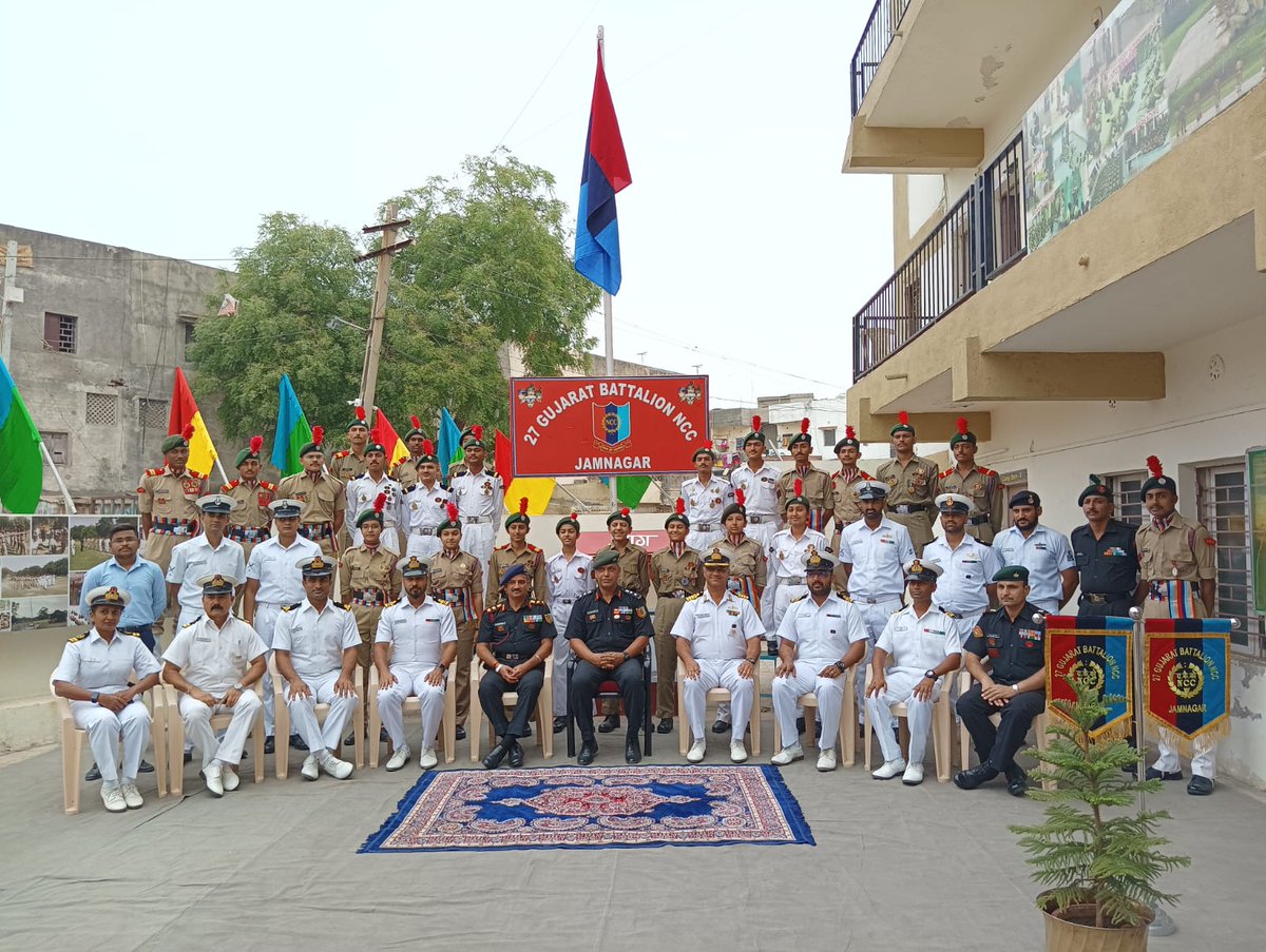 NCC_Dte_Gujarat's tweet photo. 42 NCC Cdts including Staff of NCC Gp Jamnagar were felicitated by Col HK Singh, Gp Cdr, NCC Gp  Jamnagar for their outstanding performance in their respective fields during the trg year 2022-23
@DefencePRO_Guj
@HQ_DG_NCC
@GovernorofGuj
@CMOGujarat https://t.co/0ross232tI