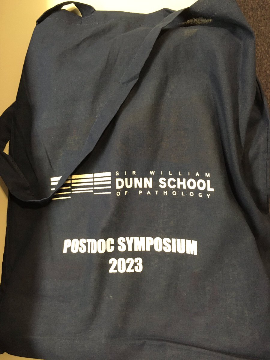 Dunn_School's tweet photo. It is here! The first @dunn_school postdoc symposium in person since COVID has just started! In addition to a cool tote bag, you also get an amazing day of science, showcasing all the fantastic work of our postdocs 💪 https://t.co/3dBq7KOdYj
