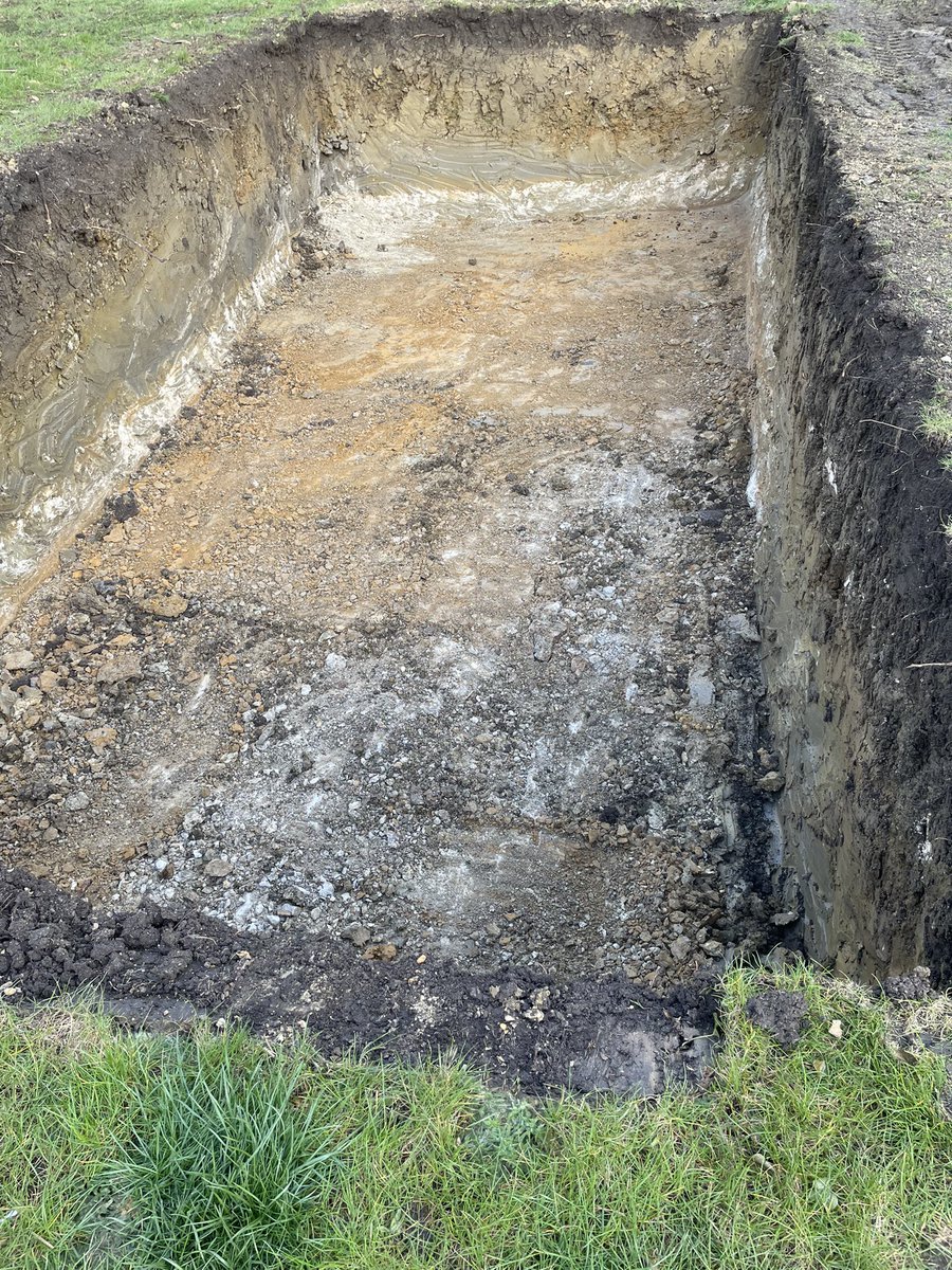 DigDare's tweet photo. A swimming pool project near completion, ready for warmer weather. Ground works completed, ducts for pumps/controls. Time for landscaper to complete planting and softening. There will be memorable time spent in this area. Early breakfast, lunches, afternoons, dinners and parties. https://t.co/PROavsUhkb