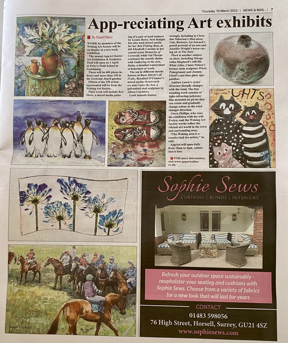 AppArt's review of Woking artists in the Woking Mail.