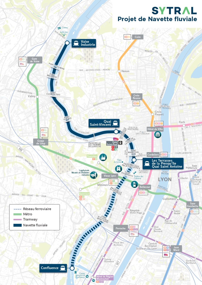 brunobernard_fr's tweet image. 🔵 Une navette fluviale à Lyon sur le Réseau #TCL ! 🛥 

🔹 Une navette toute les 15 minutes !
🔹 15 minutes de trajet total !

Les bateaux à énergie bas-carbone auront une capacité comprise entre 70 et 90 places, pour une fréquentation estimée à 560 000 voyages par an.