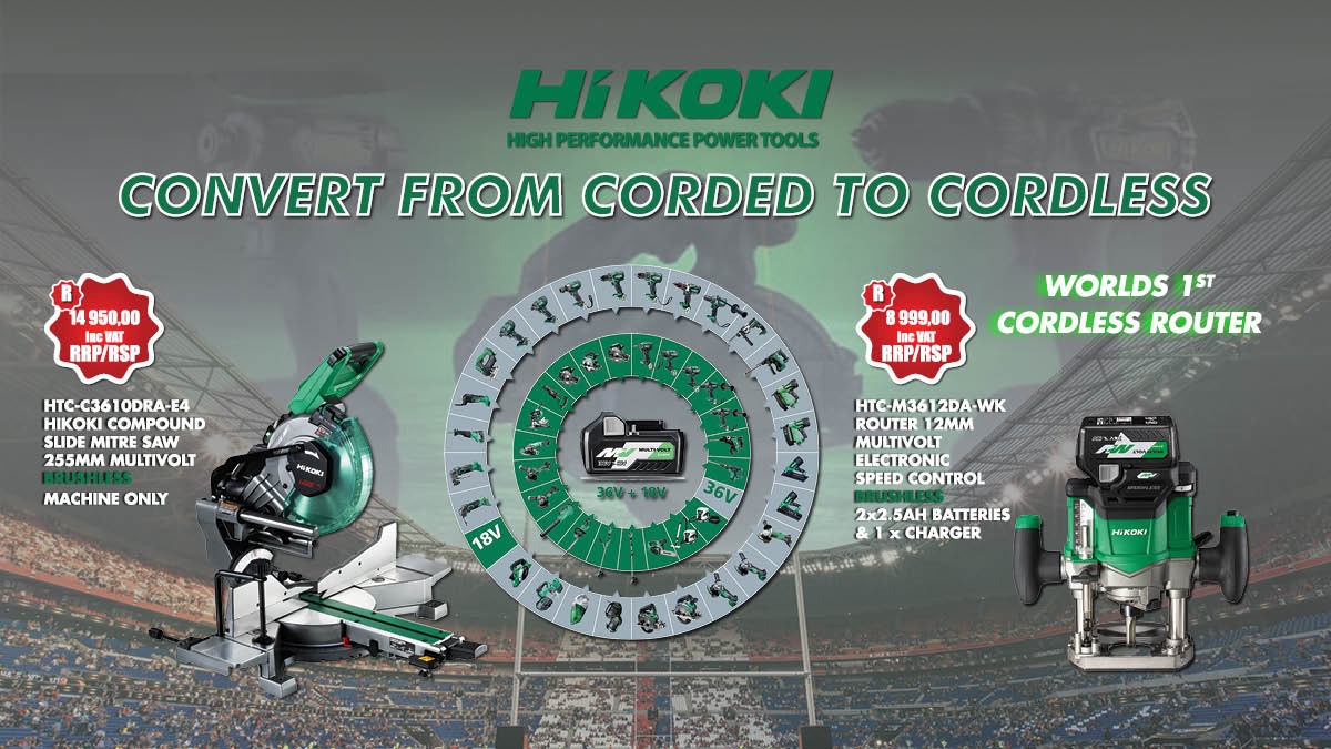 SARugbymag's tweet image. Unleash the Green!

hikoki-sa.co.za

#unleashthegreen #hikoki #highperformancetools #convertfromcordedtocordless #worlds1stcordlessrouter #powertools #ad