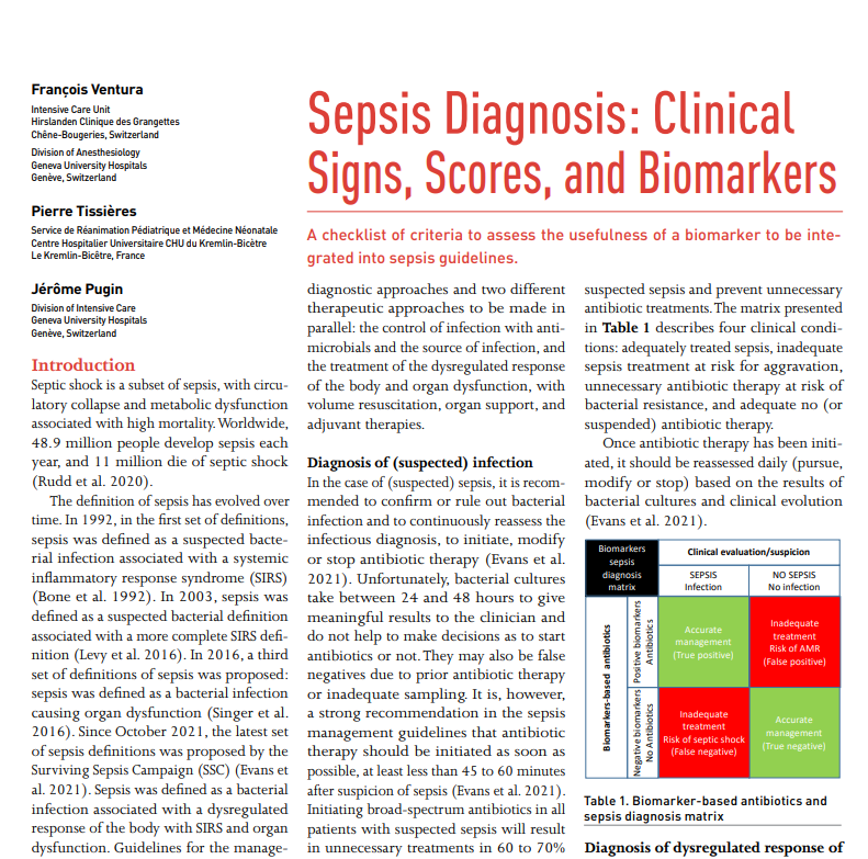 ICU_Management's tweet photo. An ideal biomarker to detect bacterial infection and #sepsis should have a sensitivity as high as the clinical approach but with better specificity and a sufficiently high negative predictive value to rule out #infection and sepsis.
Read more https://t.co/ITOjO2zfsP 

@Abionic_EN https://t.co/Q9CWdr8cw7
