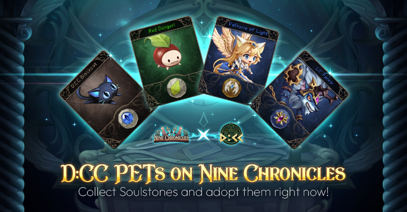 NineChronicles's tweet photo. 😻 Pets are coming to Nine Chronicles!!! 😻

😱Gotta have'em all!
Cute harbingers from D:CC have invaded @NineChronicles' territories! 
Adopt them with D:CC Mileages, $DCCM
Start earning mileages by staking NFTs today!😉

Click the link below to learn more about D:CC Pets👇