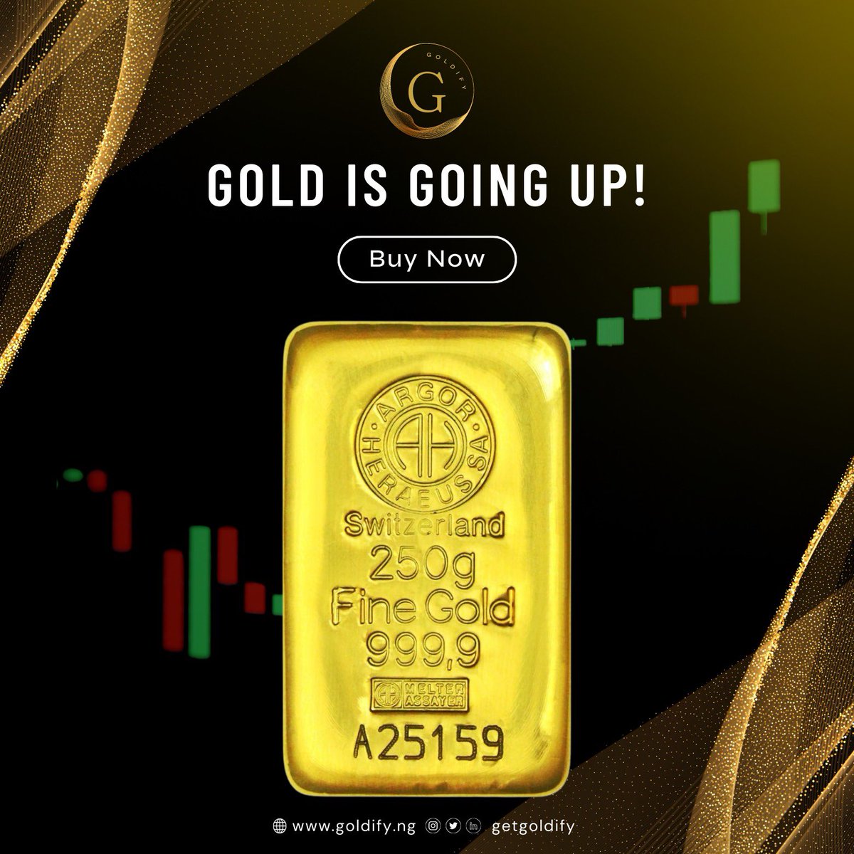 getgoldify's tweet photo. Gold Prices have surged 44.80%, Which is an all time high! And it’s heading up even further. 
Buy, save and Invest in Gold now! 

 Visit https://t.co/gDMKrb2OZU to get started

#buygold #Lagosians https://t.co/eC7yVVOlYK