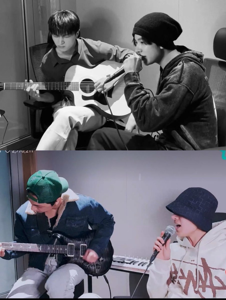 mainlyjay's tweet photo. this heejay 🥹

jay playing          with              hee singing
his guitar https://t.co/UZl9VxmjDX