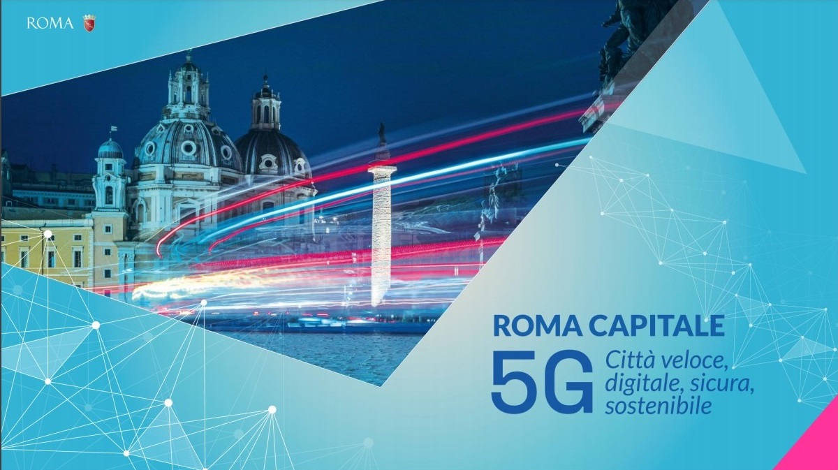 Roma's tweet photo. 📶 Progetto #ROMA5G,  investimento da 97,7 milioni di euro per una città veloce, digitale, sicura e sostenibile. 

#Roma all’avanguardia tra le città europee con la realizzazione di una grande infrastruttura di rete #5G e Wi-Fi

Per saperne di più 👉https://t.co/Uoj02VFw2k https://t.co/33S9485AuP
