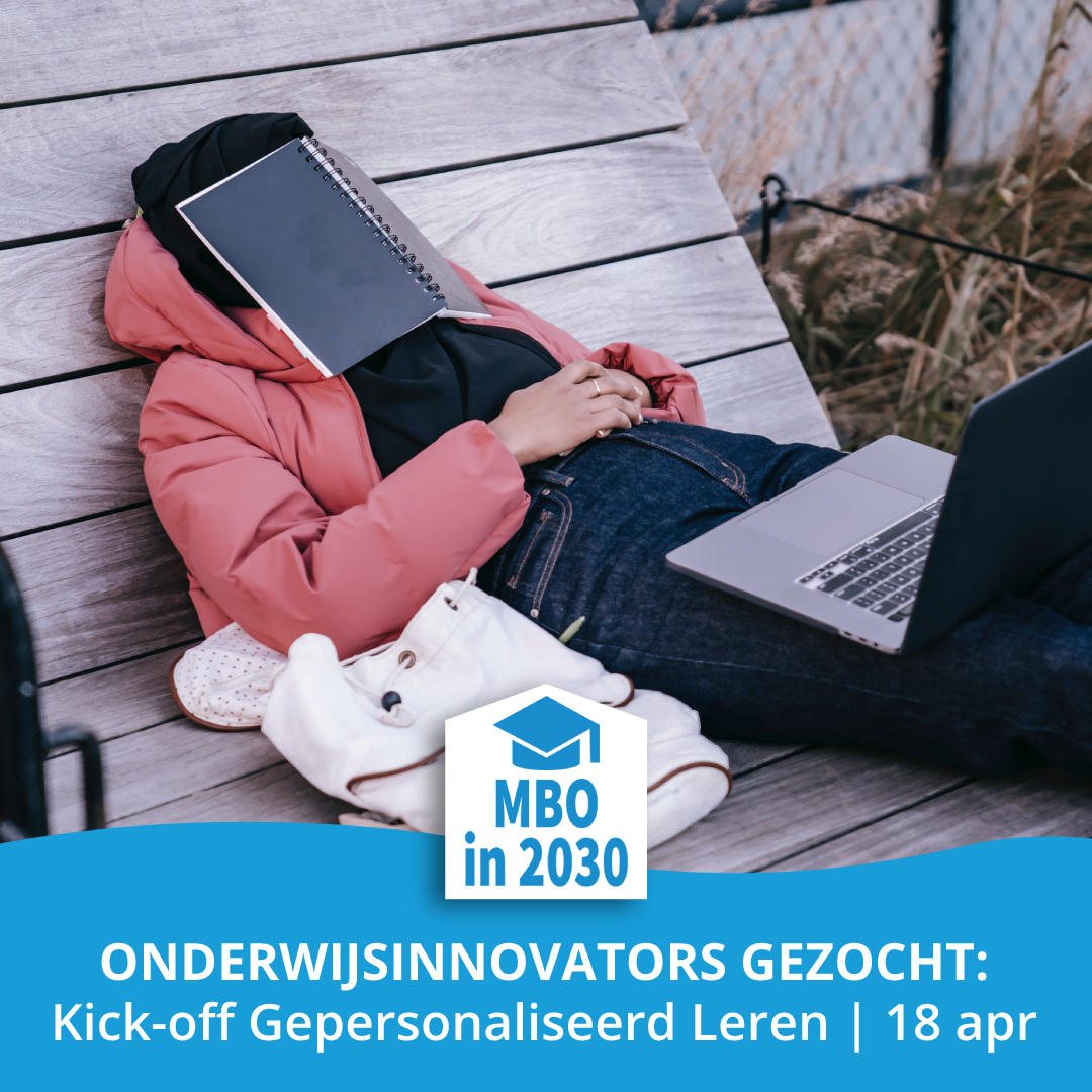 Wil jij Gepersonaliseerd Leren in het beroepsonderwijs verder vormgeven met <a href="/MBOin2030/">MBOin2030</a>? Meld je aan voor de kick-off!

Ben jij een docent, beleidsmaker, bestuurder, ondernemer of op een andere manier bezig met #onderwijsinnovatie? 
--&gt; starthubs.co/nl/mboin2030/s…