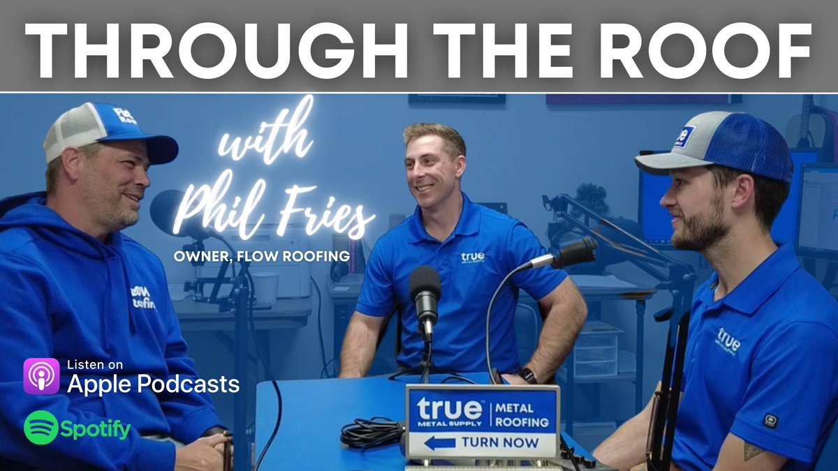 truemetalsupply's tweet photo. NEW EPISODE ALERT! We're going Through the Roof with Phil Fries, the Owner of Flow Roofing in our latest episode of the podcast. Listen in on how Flow Roofing seeks to serve consumers from the contractor side of the world! https://t.co/K2iHAKXTDd https://t.co/rKqWLcJR6z
