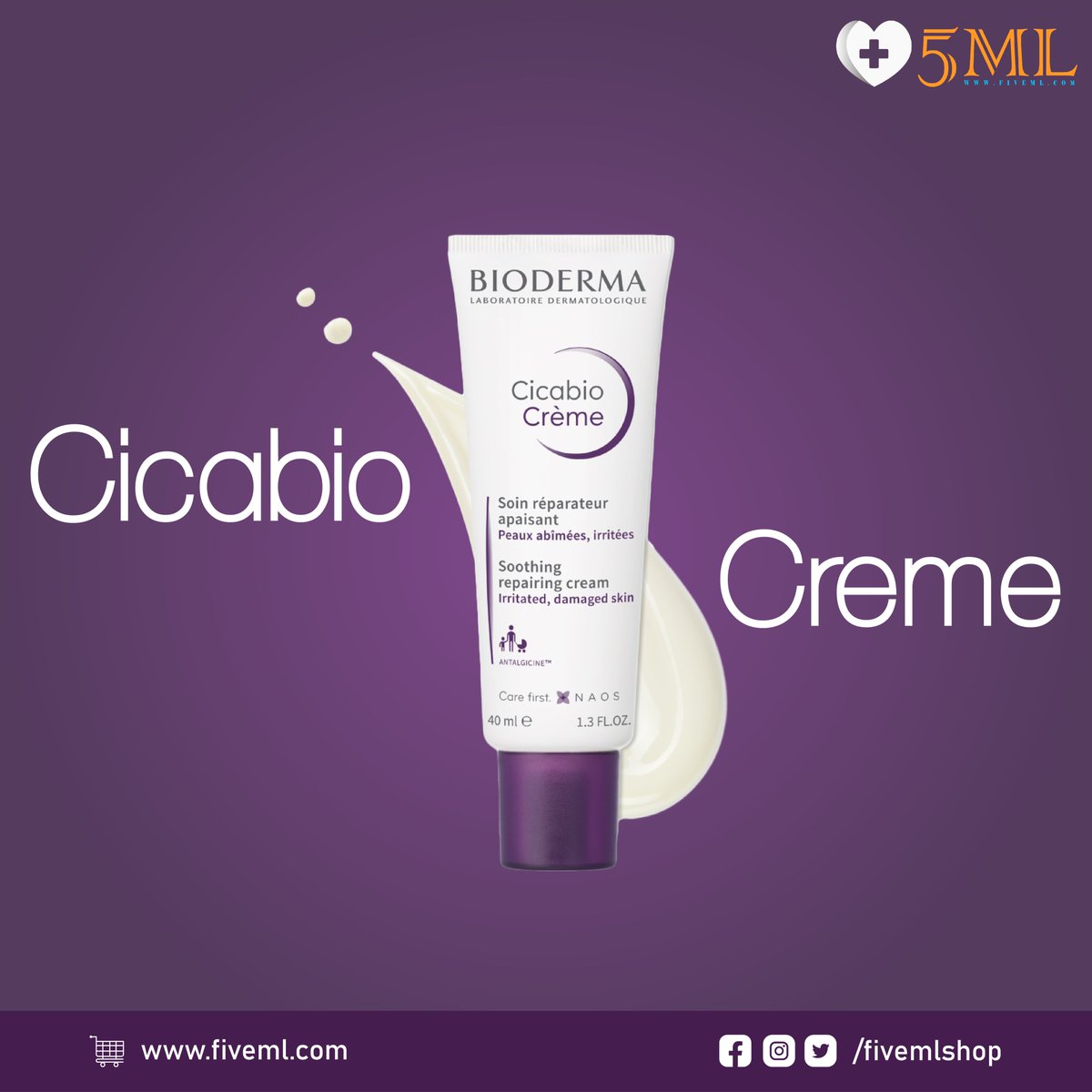 fivemlshop's tweet photo. All BIODERMA products are formulated according to the exobiology principles, which are at the heart of the NAOS approach to respect the skin ecosystem and preserve its health lastingly.

Product : 🔗 https://t.co/QP13ryIK4x

#bioderma #cicabiocreme #5ml #fiveml #onlinepharmacy https://t.co/25VDfilYvU