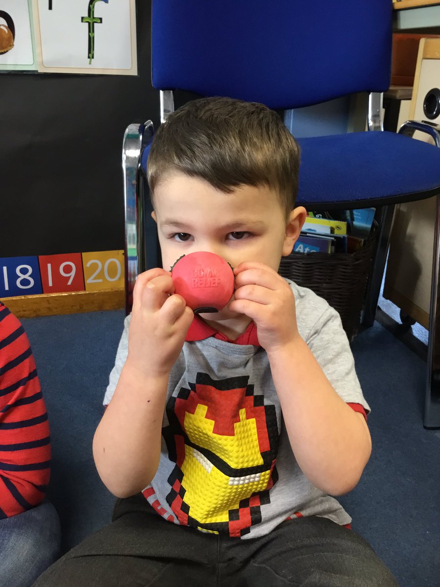 NurseryOPS's tweet image. The children are going to grow a red nose! The seeds are in the nose, we shook the seeds (the instructions said so!). #RedNoseDay2023 #opsscience #earlymaths #understandingtheworld