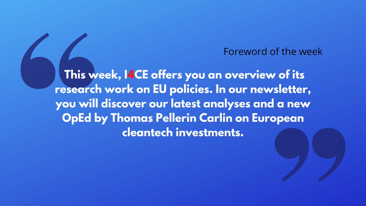 #I4CE_Newsletter - #NetZeroIndustryAct: Europe in the race for cleantech - #GreenDeal #IRA @EU_Commission #InvestmentPlan #Climate @CarbonFarming @TransitionPlan for #Banks @ClimateJob  mailchi.mp/i4ce/i4ce-news…