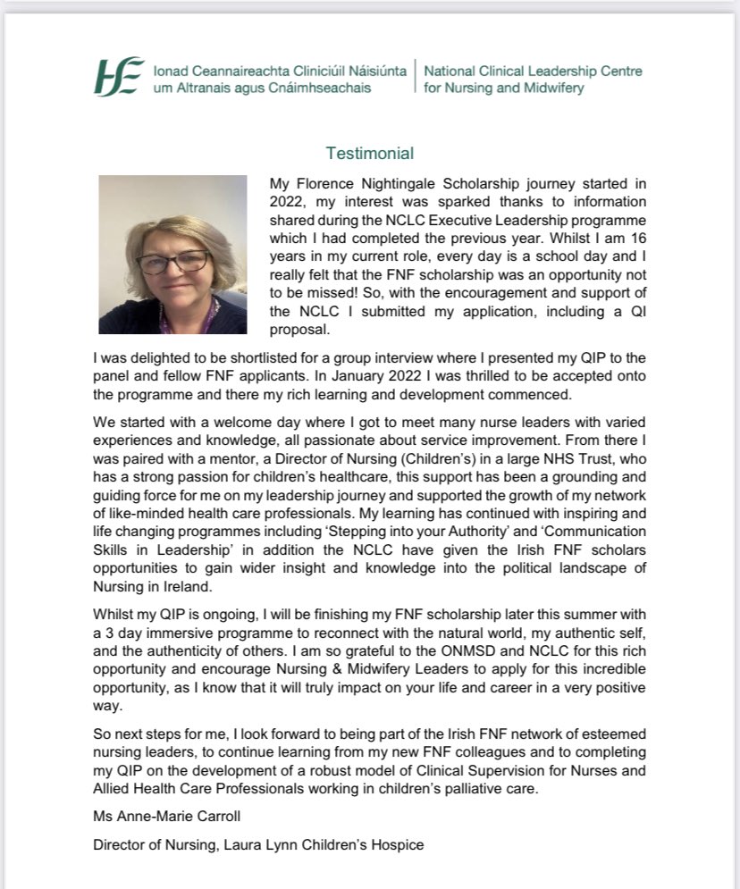 Delighted to be able to share my ⁦@FNightingaleF⁩ scholarship journey in the ⁦@NCLChse⁩ 2022 report. Thanks to ⁦@NurMidONMSD⁩ ⁦@MarieKilduff⁩ ⁦@LauraLynnHouse⁩ ⁦@GemmaStacey10⁩ for your support #nursingleadership ⁦