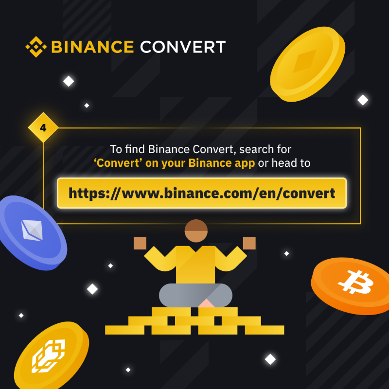 binance's tweet photo. If you're looking for a quick and easy way to swap your digital assets for other cryptos or fiat currencies, #Binance Convert is your answer.

Swipe to find out why 👉