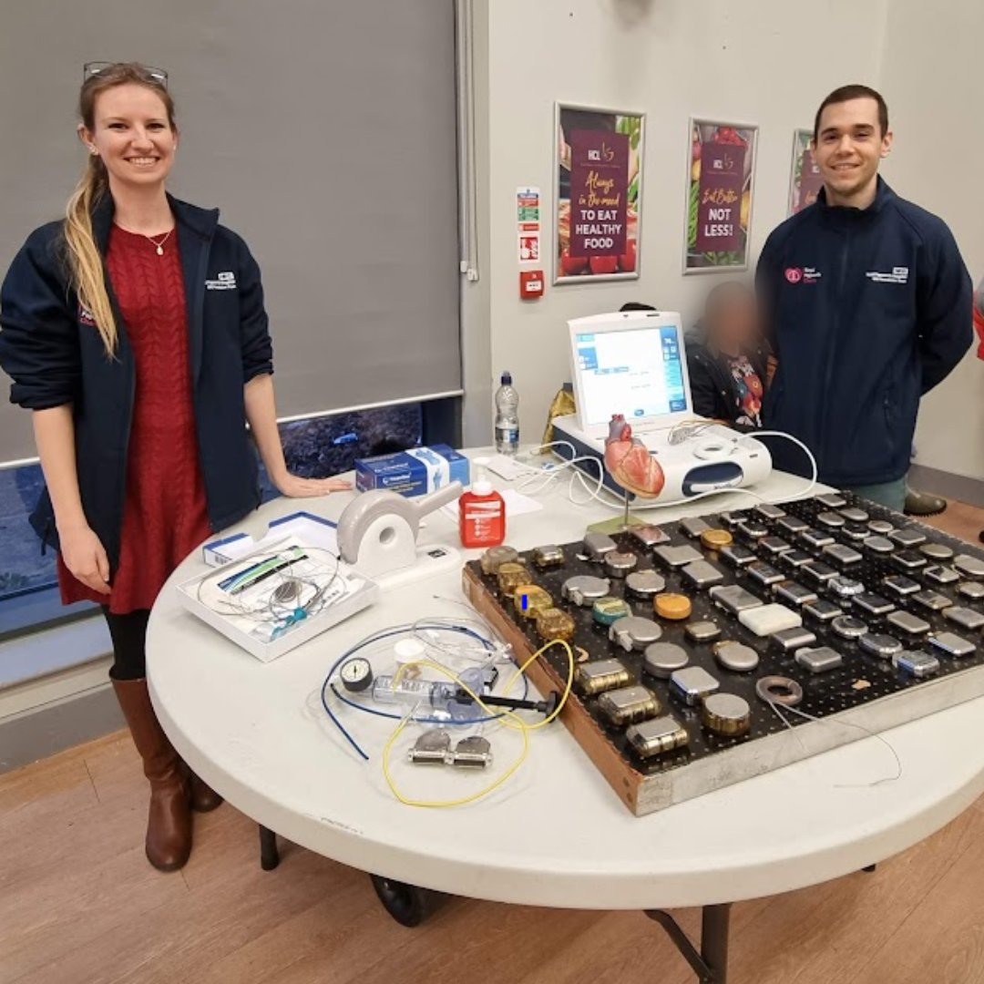 RoyalPapworth's tweet photo. ๐ซ Spyridon and Shona, two of our third year trainee cardiac physiology scientists, spent time this week at a school to showcase their skilled and vital profession to the public, as part of #HealthcareScienceWeek.
#HCSW23 | @WeHCScientists https://t.co/vpwZdWlcIl