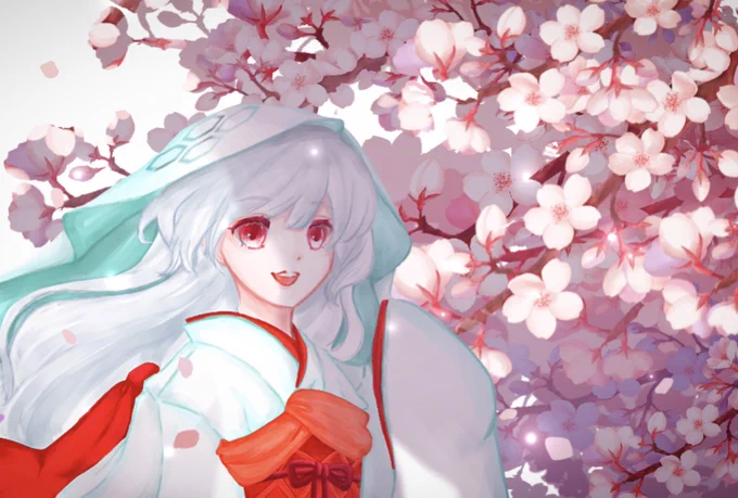 #桜の作品でTLにも桜を咲かせましょうこちらも古のお嬢 
