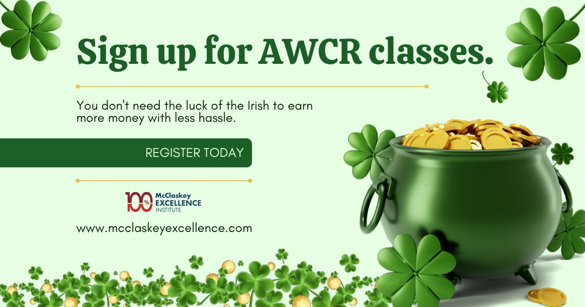 You don't need the luck of the Irish to earn more money with less hassle. Sign up for our Achieving World-Class Results class today!
Register: mcclaskeyexcellence.com/our-courses/si…